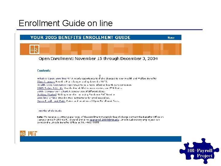 Enrollment Guide on line 