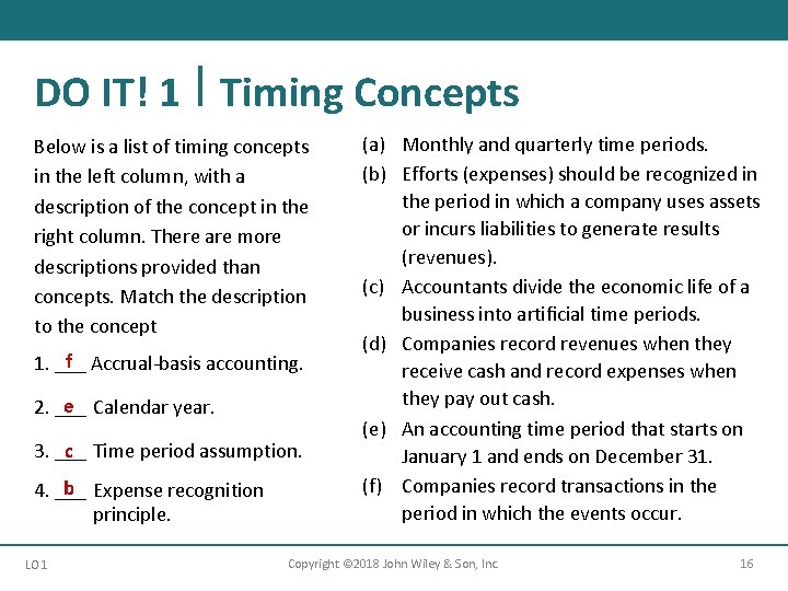 DO IT! 1 Timing Concepts Below is a list of timing concepts in the