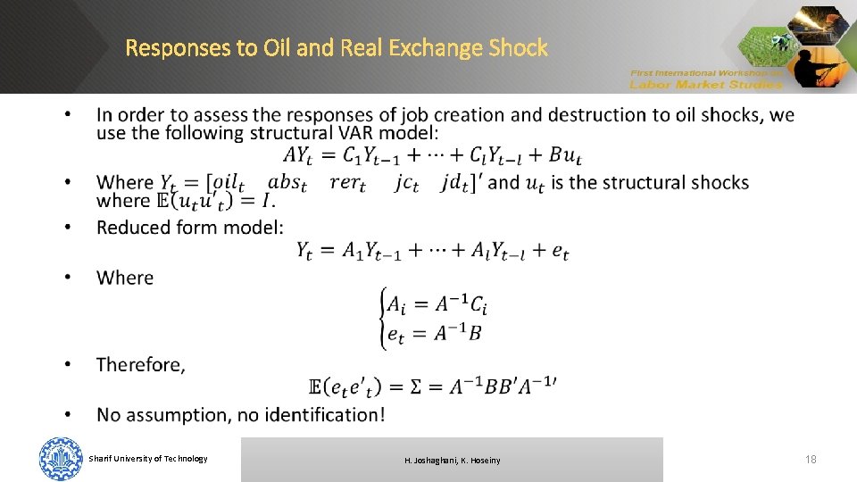 Responses to Oil and Real Exchange Shock Sharif University of Technology H. Joshaghani, K.