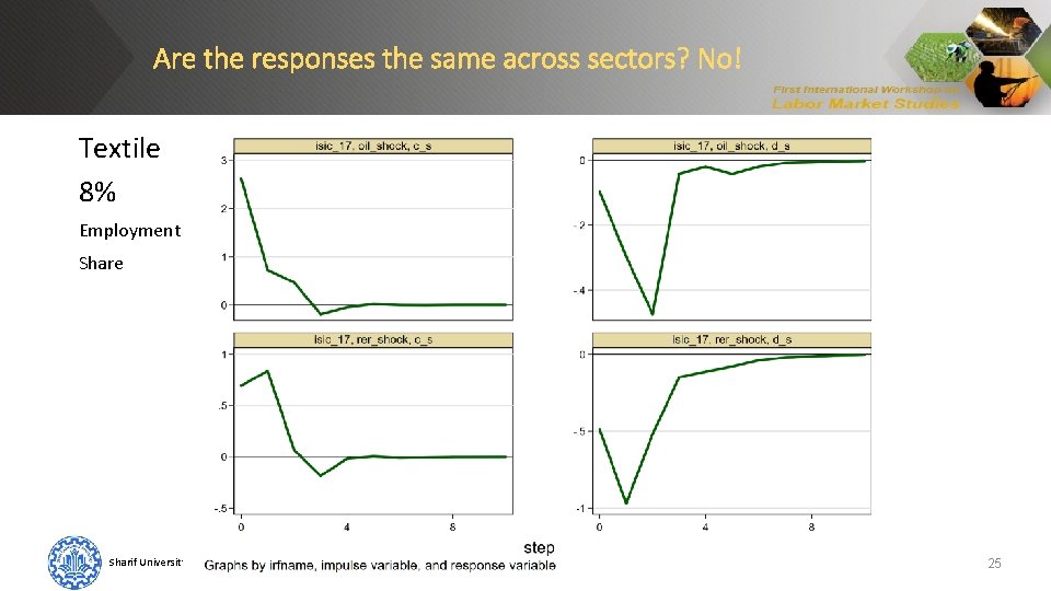 Are the responses the same across sectors? No! Textile 8% Employment Share Sharif University