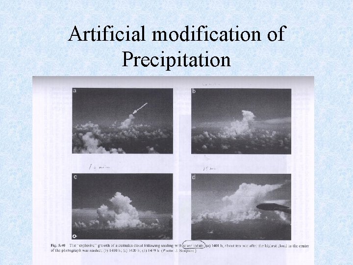 Artificial modification of Precipitation 