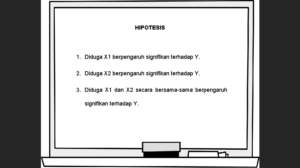 HIPOTESIS 1. Diduga X 1 berpengaruh signifikan terhadap Y. 2. Diduga X 2 berpengaruh