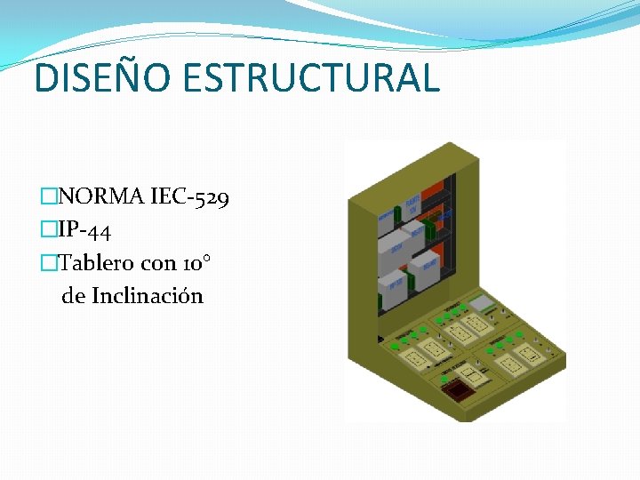 DISEÑO ESTRUCTURAL �NORMA IEC-529 �IP-44 �Tablero con 10° de Inclinación 