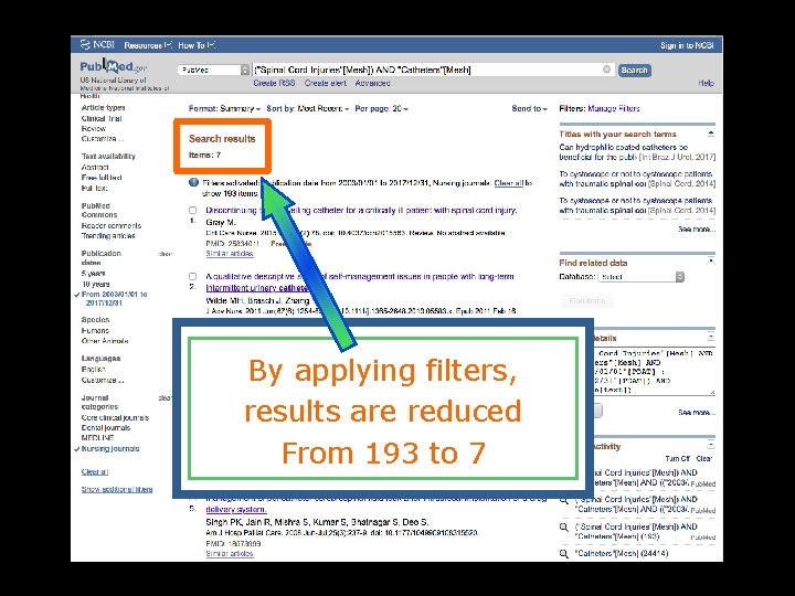 By applying filters, results are reduced From 193 to 7 