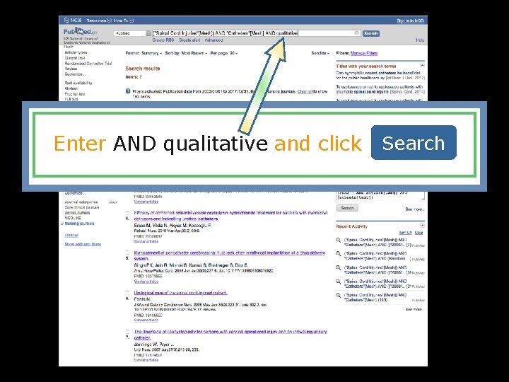 a Enter AND qualitative and click Search 