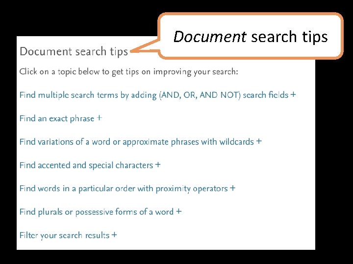 Document search tips 