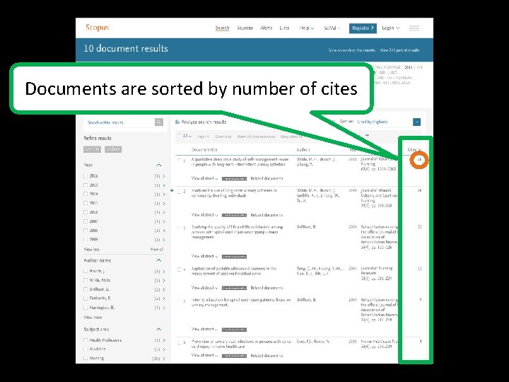 Documents are sorted by number of cites 