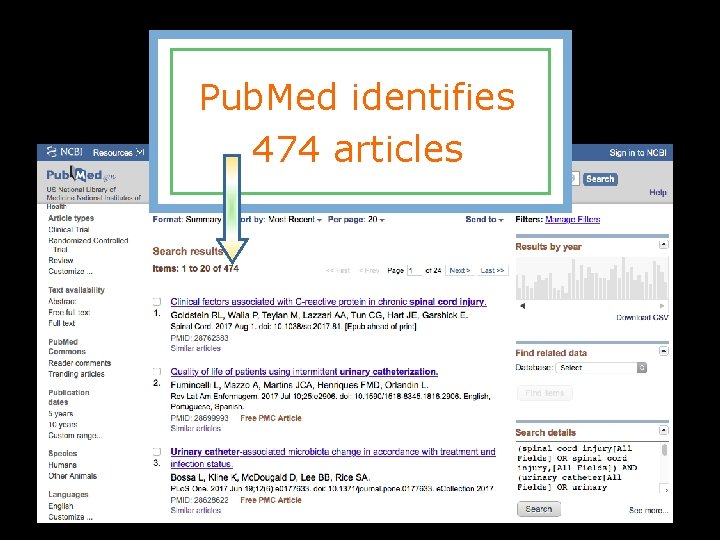 Pub. Med identifies 474 articles 