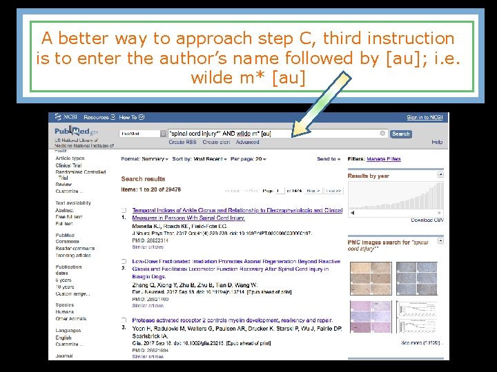 A better way to approach step C, third instruction is to enter the author’s