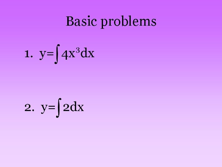 Basic problems 