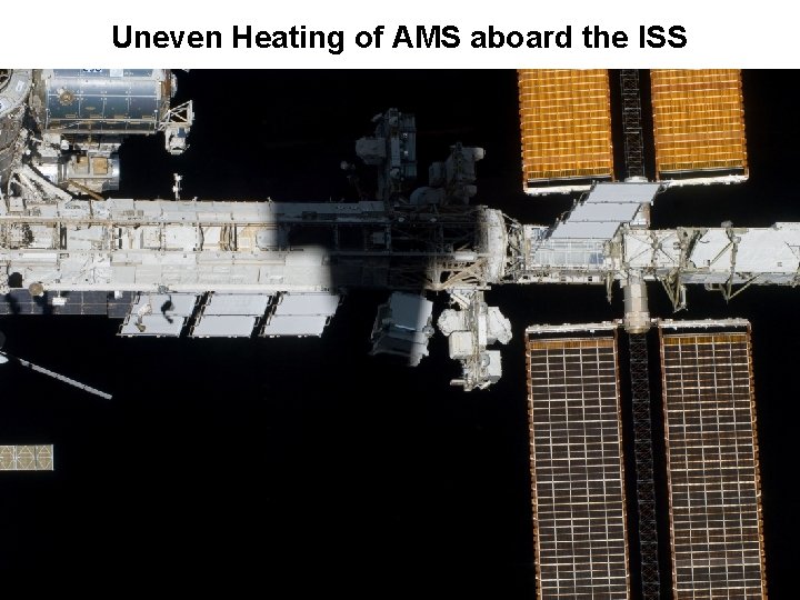 Uneven Heating of AMS aboard the ISS 