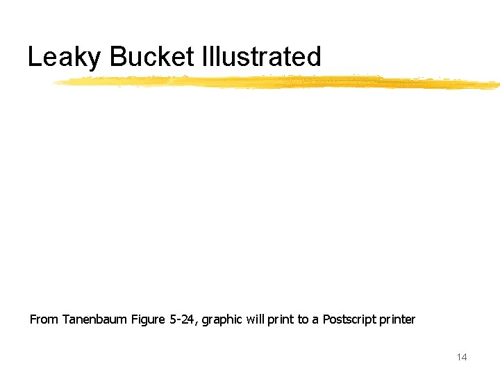 Leaky Bucket Illustrated From Tanenbaum Figure 5 -24, graphic will print to a Postscript