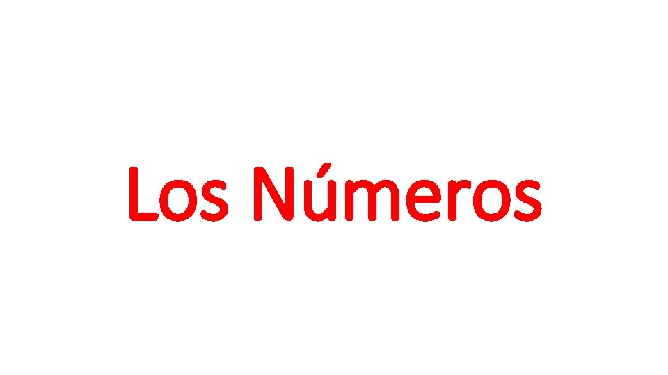 Los Números 