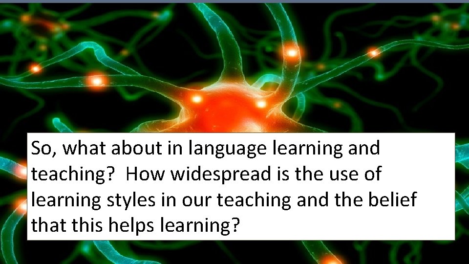 So, what about in language learning and teaching? How widespread is the use of