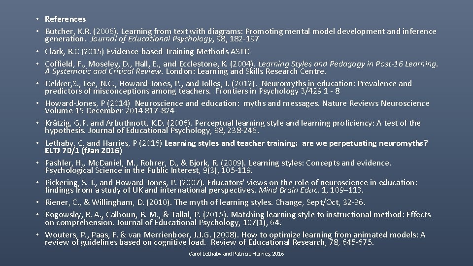  • References • Butcher, K. R. (2006). Learning from text with diagrams: Promoting
