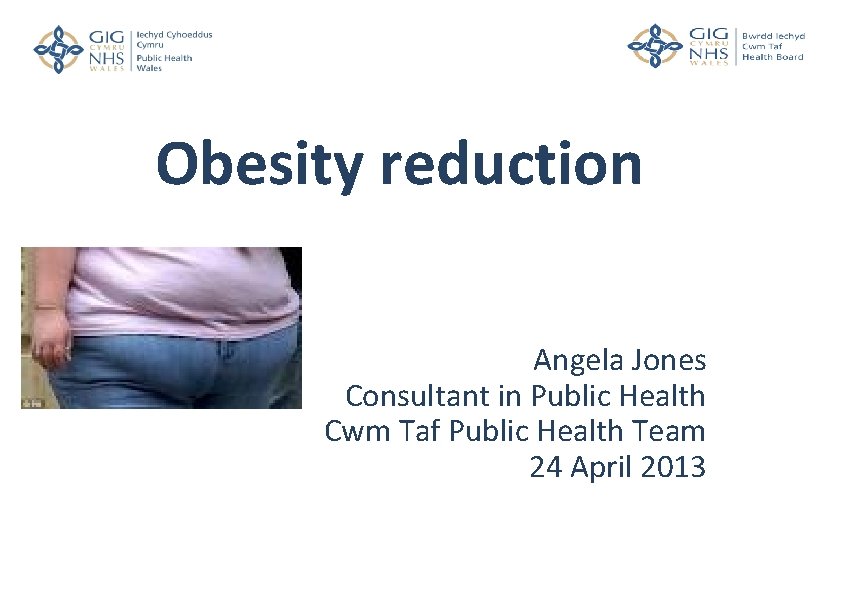 Obesity reduction Angela Jones Consultant in Public Health Cwm Taf Public Health Team 24
