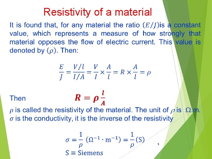 Resistivity of a material 9 