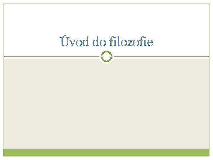 Úvod do filozofie 
