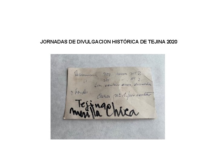 JORNADAS DE DIVULGACION HISTÓRICA DE TEJINA 2020 