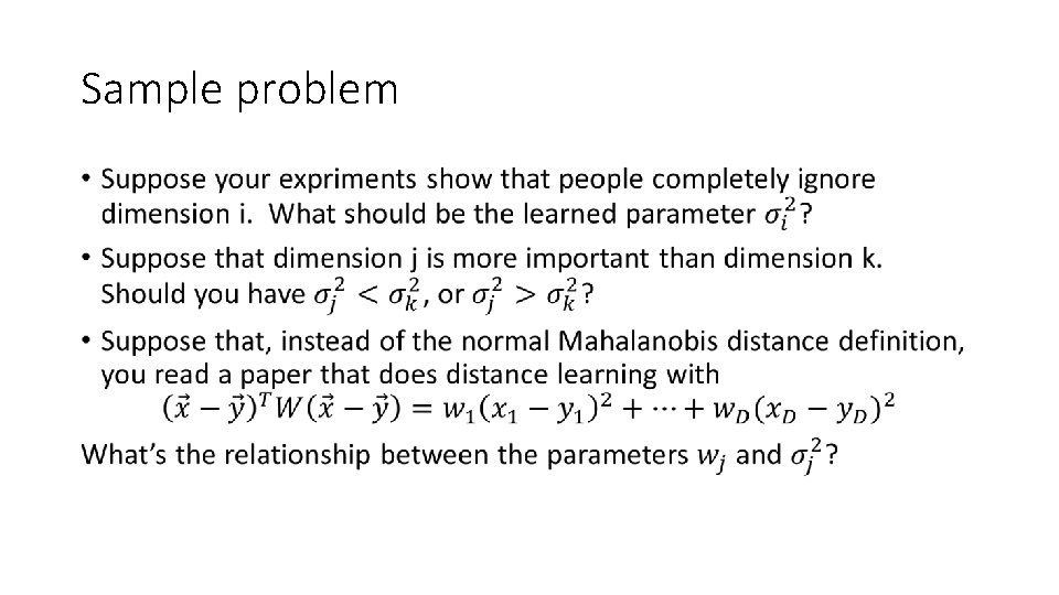 Sample problem • 