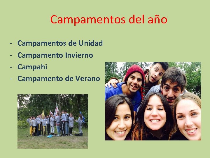 Campamentos del año - Campamentos de Unidad Campamento Invierno Campahi Campamento de Verano Campamentos del año - Campamentos de Unidad Campamento Invierno Campahi Campamento de Verano