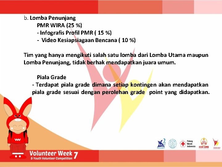 b. Lomba Penunjang PMR WIRA (25 %) - Infografis Profil PMR ( 15 %)