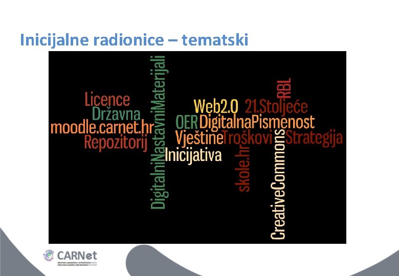 Inicijalne radionice – tematski Inicijalne radionice – tematski