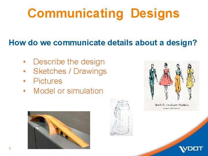 Communicating Designs How do we communicate details about a design? • • 3 Describe Communicating Designs How do we communicate details about a design? • • 3 Describe