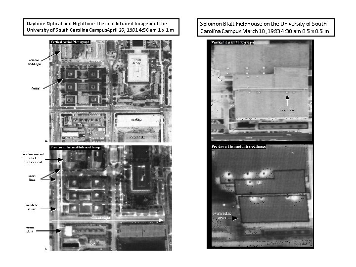 Daytime Optical and Nighttime Thermal Infrared Imagery of the University of South Carolina Campus.
