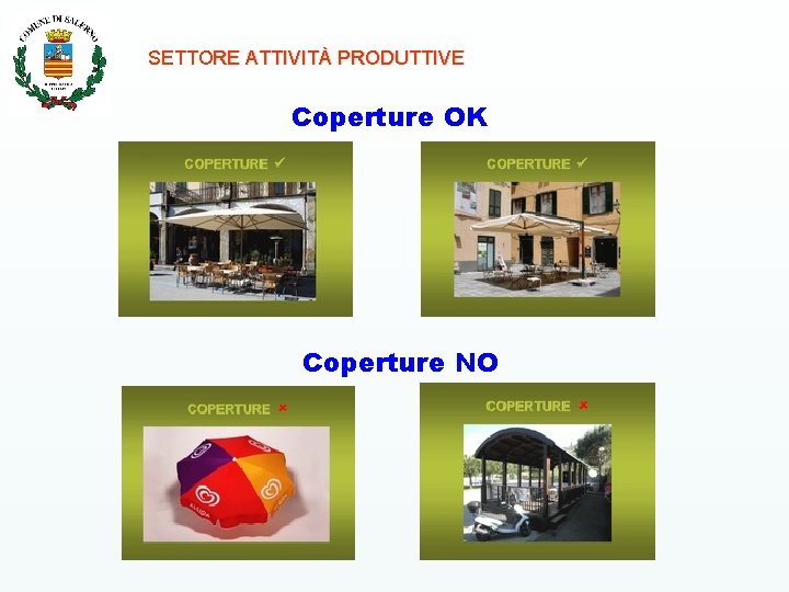 SETTORE ATTIVITÀ PRODUTTIVE Coperture OK Coperture NO 