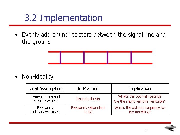 3. 2 Implementation • Evenly add shunt resistors between the signal line and the