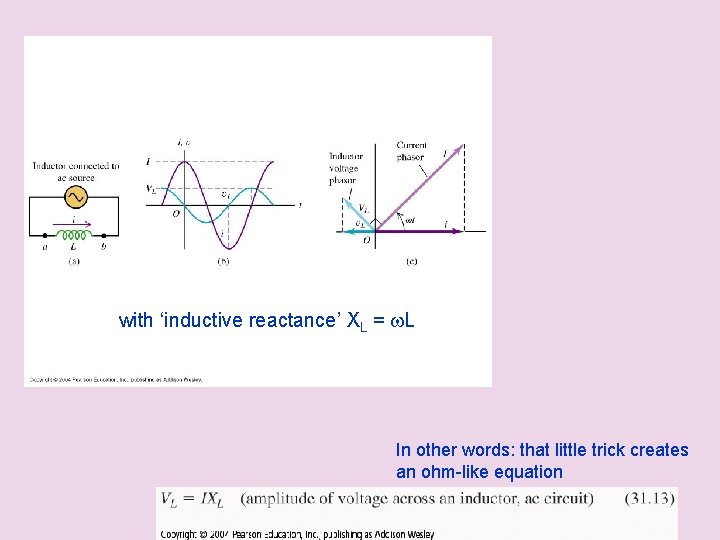  with ‘inductive reactance’ XL = w. L In other words: that little trick