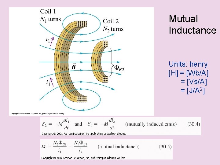  Mutual Inductance Units: henry [H] = [Wb/A] = [Vs/A] = [J/A 2] 
