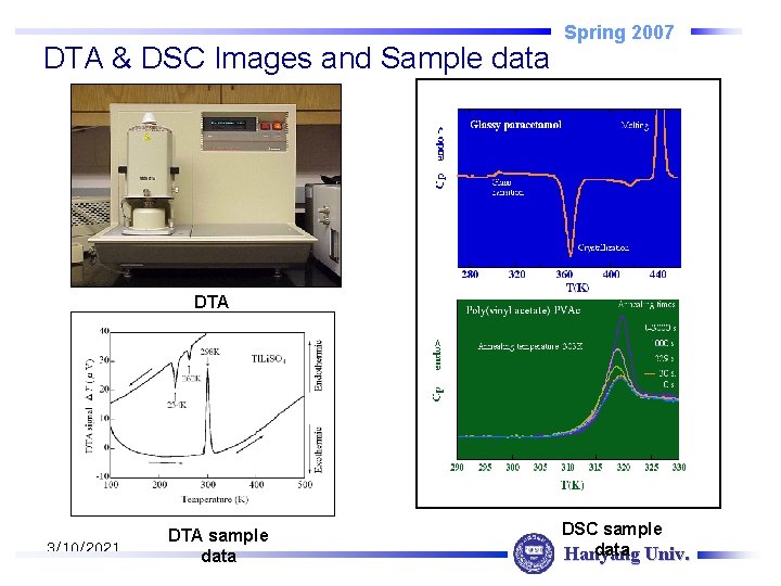 DTA & DSC Images and Sample data Spring 2007 DTA 3/10/2021 DTA sample data