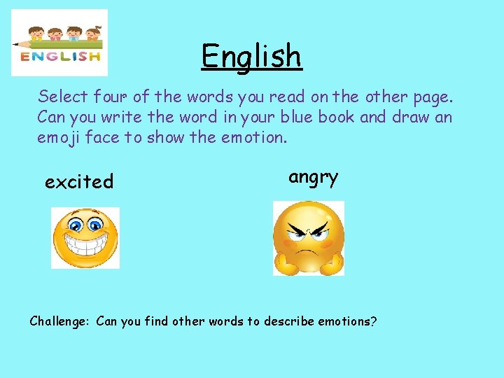 English Select four. of the words you read on the other page. Can you