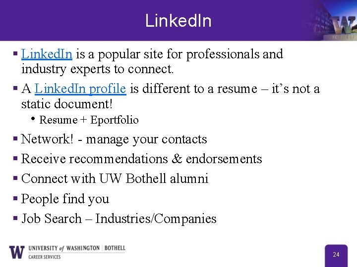 Linked. In § Linked. In is a popular site for professionals and industry experts