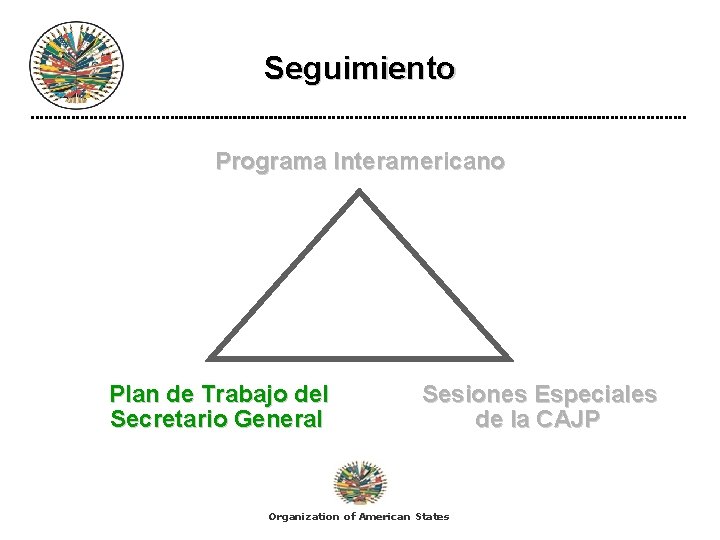 Seguimiento Programa Interamericano Plan de Trabajo del Secretario General Sesiones Especiales de la CAJP