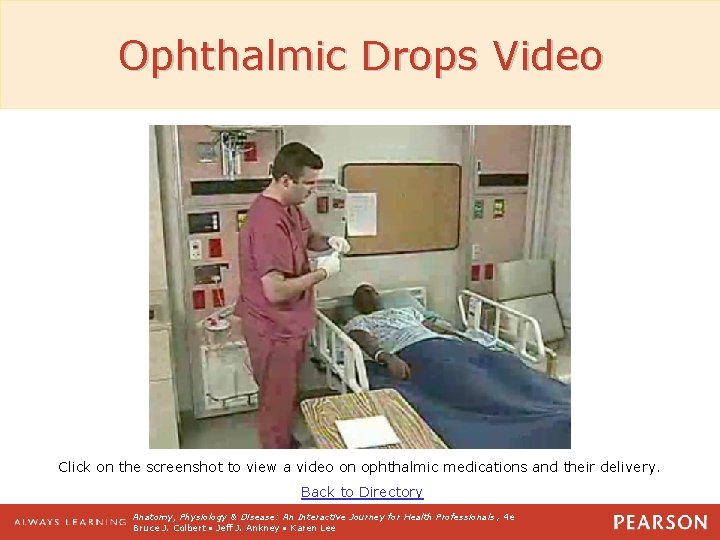 Ophthalmic Drops Video Click on the screenshot to view a video on ophthalmic medications