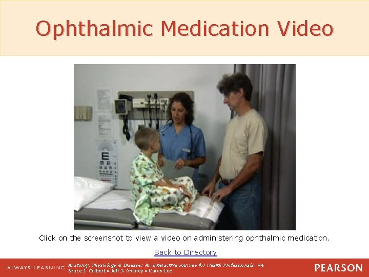Ophthalmic Medication Video Click on the screenshot to view a video on administering ophthalmic