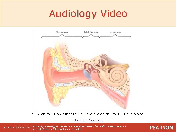 Audiology Video Click on the screenshot to view a video on the topic of