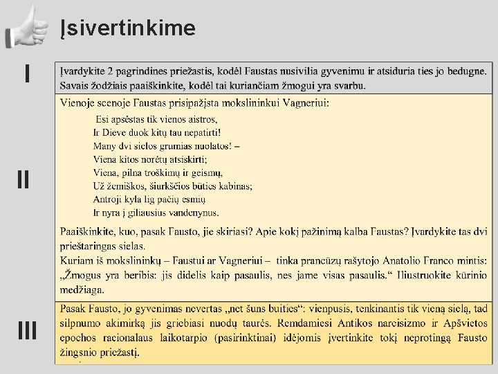 Įsivertinkime I II III 