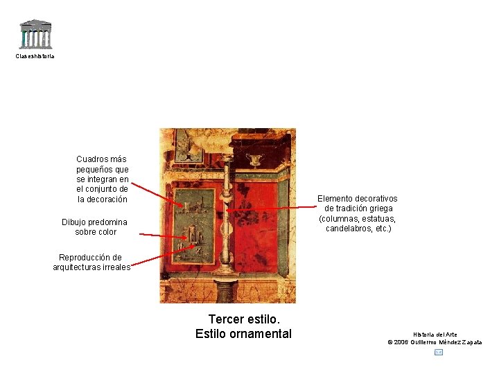 Claseshistoria Cuadros más pequeños que se integran en el conjunto de la decoración Elemento