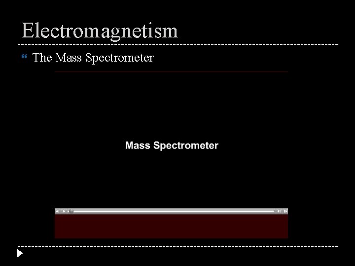 Electromagnetism The Mass Spectrometer 