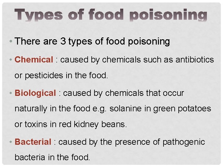 types of food poisoning