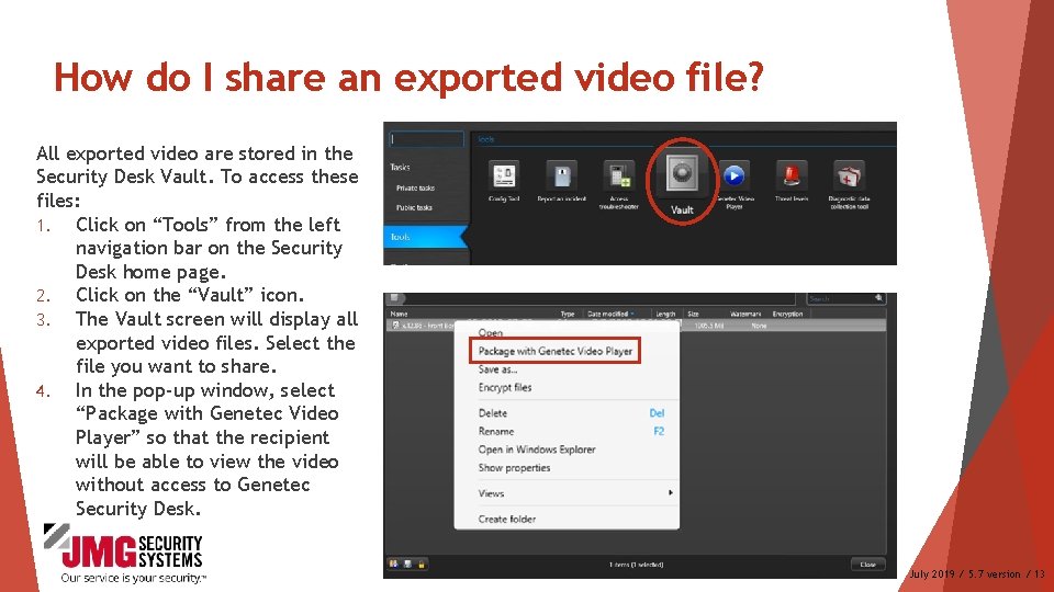 How do I share an exported video file? All exported video are stored in