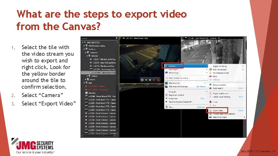 What are the steps to export video from the Canvas? 1. Select the tile