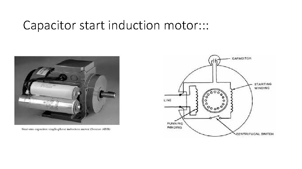 Capacitor start induction motor: : : 