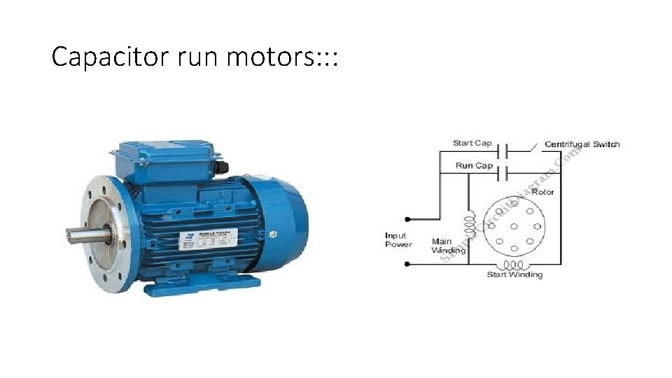Capacitor run motors: : : 