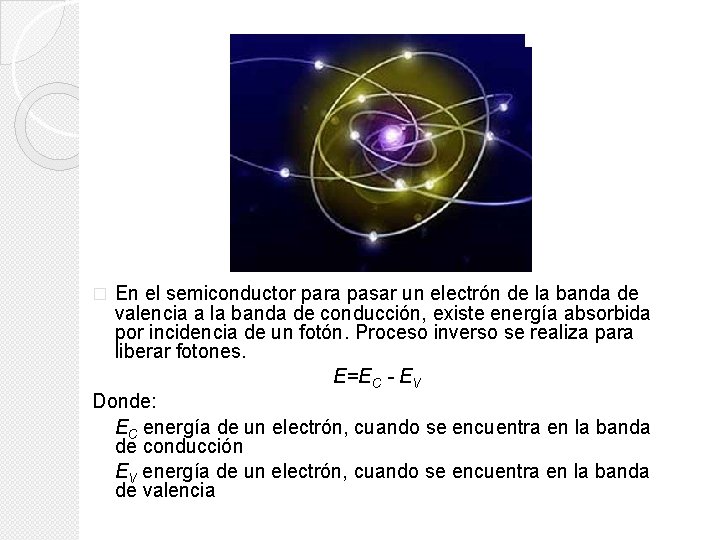 En el semiconductor para pasar un electrón de la banda de valencia a la