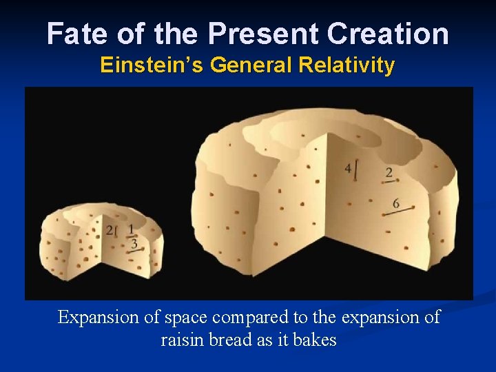 Fate of the Present Creation Einstein’s General Relativity Expansion of space compared to the